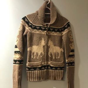 Aritzia TNA Wool Zip-Up Sweater